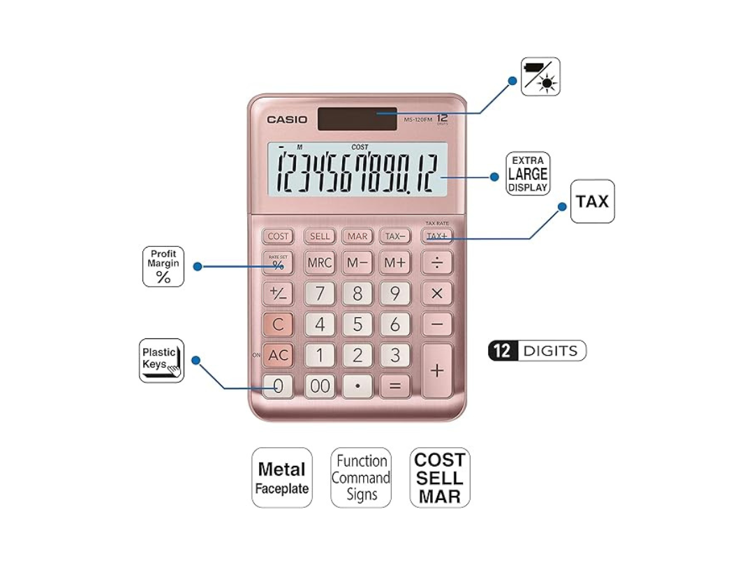 Buy Casio MS-120FM-PK-W-DP Digital Mini Desktop Calculator Pink, in Qatar Buy Casio MS-120FM-PK-W-DP Digital Mini Desktop Calculator Pink, in Qatar